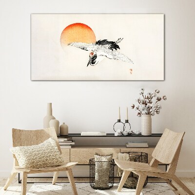 Animal bird sun Glass Wall Art