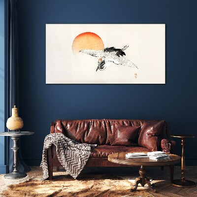 Animal bird sun Glass Wall Art