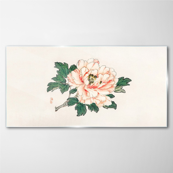 Floral beauty in delicate shades Glass Wall Art