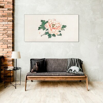 Floral beauty in delicate shades Glass Wall Art
