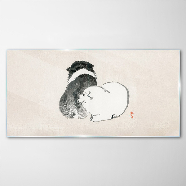 The friendly look of dogs Glass Wall Art