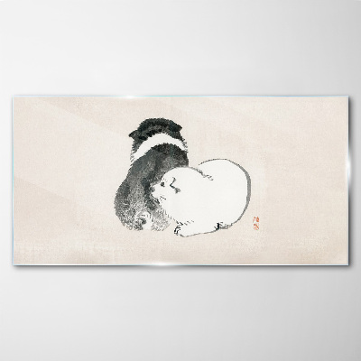 The friendly look of dogs Glass Wall Art