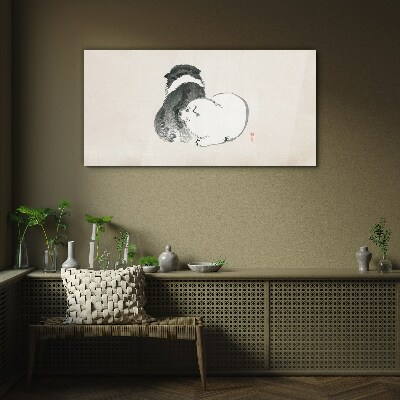 The friendly look of dogs Glass Wall Art