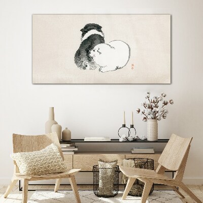 The friendly look of dogs Glass Wall Art