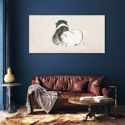 The friendly look of dogs Glass Wall Art