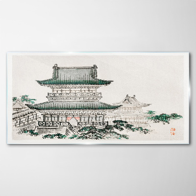 Asian traditional buildings Glass Wall Art