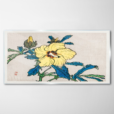 Japanese-style floral arrangement Glass Wall Art