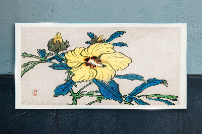 Japanese-style floral arrangement Glass Wall Art