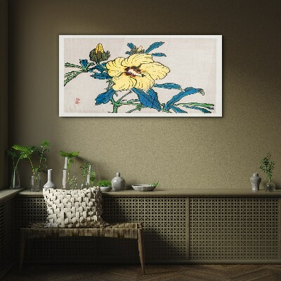 Japanese-style floral arrangement Glass Wall Art