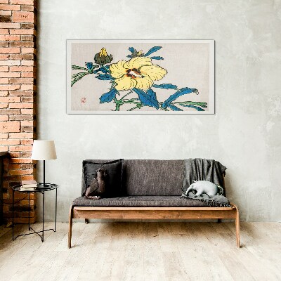 Japanese-style floral arrangement Glass Wall Art