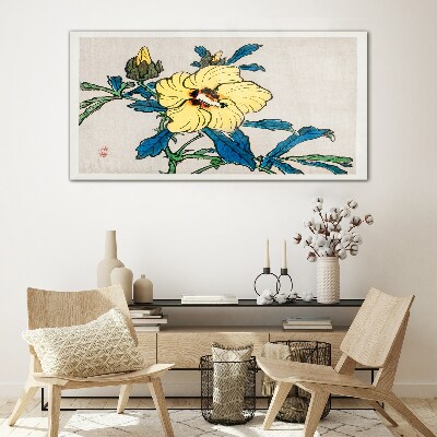 Japanese-style floral arrangement Glass Wall Art