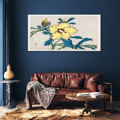 Japanese-style floral arrangement Glass Wall Art