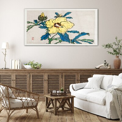 Japanese-style floral arrangement Glass Wall Art