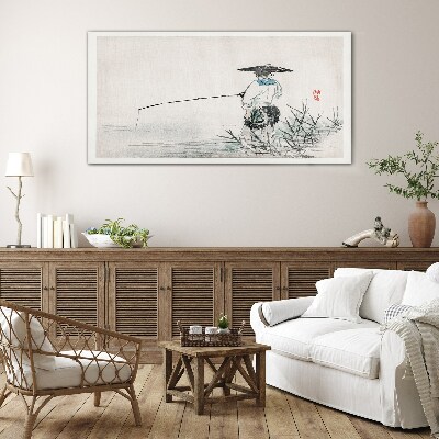 Fisherman in a peaceful setting Glass Wall Art