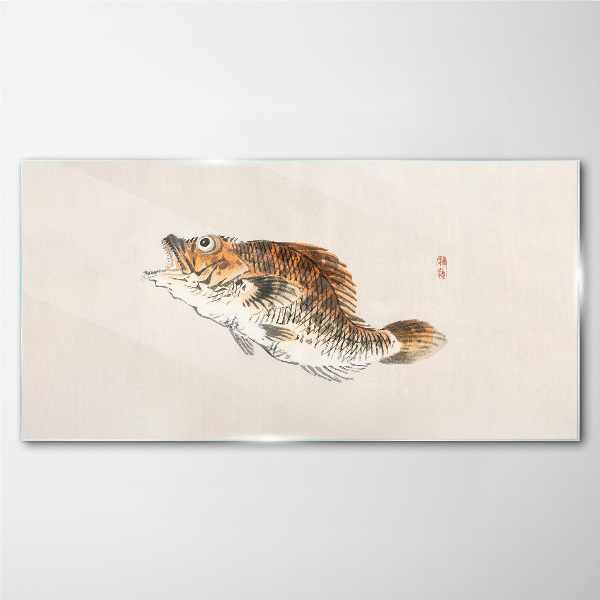 Fish elegance in delicate shades Glass Wall Art