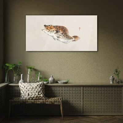 Fish elegance in delicate shades Glass Wall Art