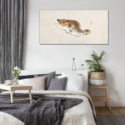 Fish elegance in delicate shades Glass Wall Art