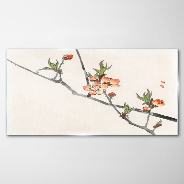 Branches flowers nature Glass Wall Art