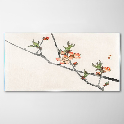 Floral branches in a delicate style Glass Wall Art