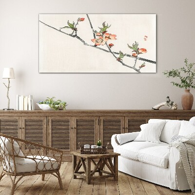 Floral branches in a delicate style Glass Wall Art