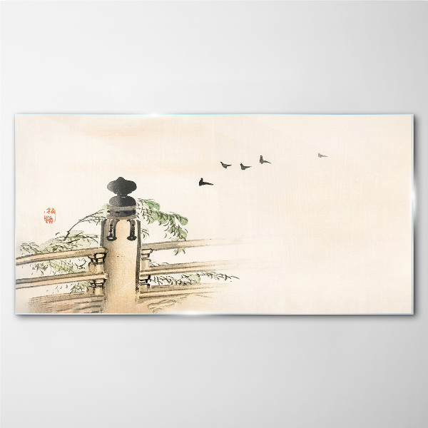 Peace among the birds Glass Wall Art