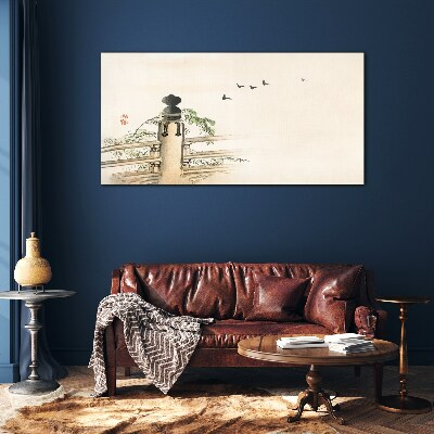 Peace among the birds Glass Wall Art