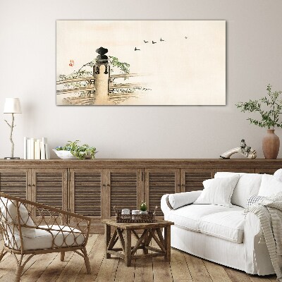 Peace among the birds Glass Wall Art