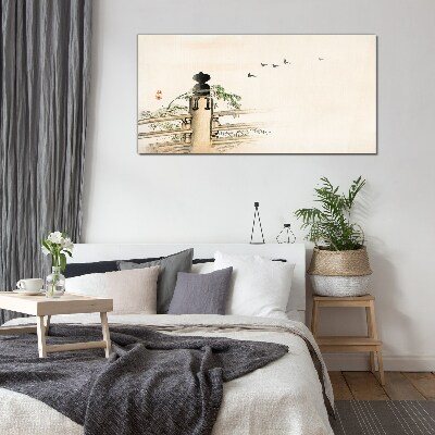 Peace among the birds Glass Wall Art