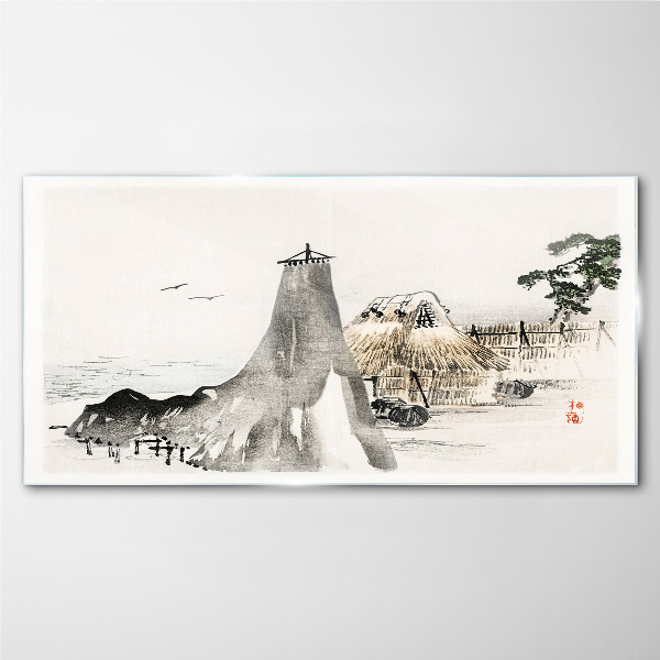 A peaceful seaside landscape Glass Wall Art