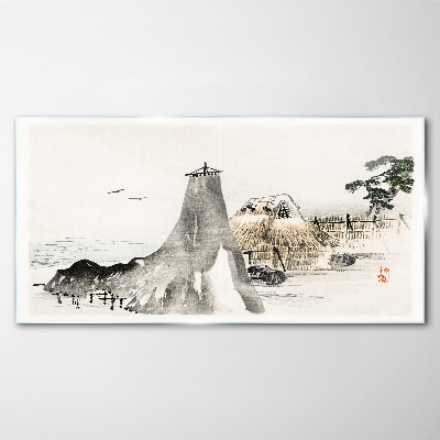 A peaceful seaside landscape Glass Wall Art