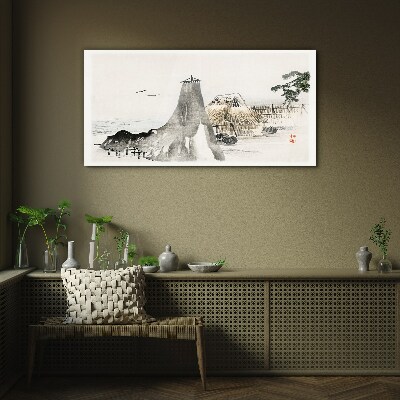 A peaceful seaside landscape Glass Wall Art