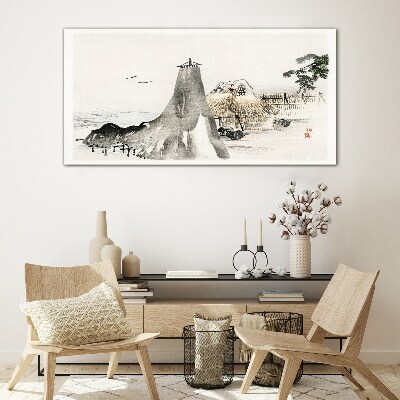 A peaceful seaside landscape Glass Wall Art