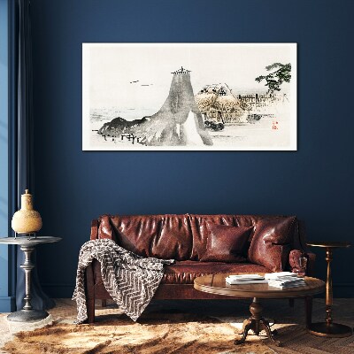 A peaceful seaside landscape Glass Wall Art