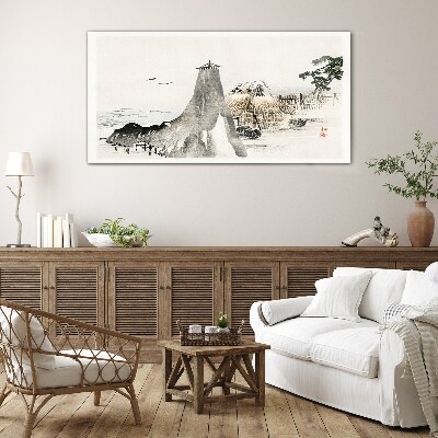 A peaceful seaside landscape Glass Wall Art