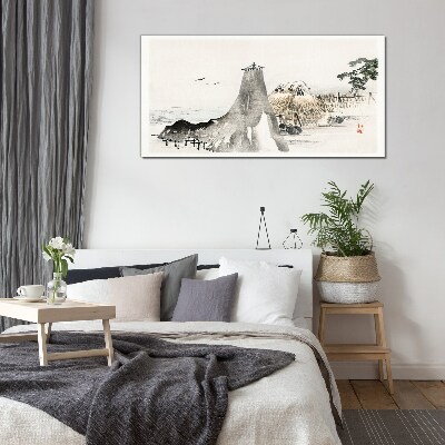 A peaceful seaside landscape Glass Wall Art