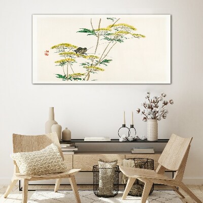 Branches flowers Glass Wall Art