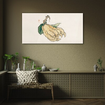 Lemon tree on white background Glass Wall Art