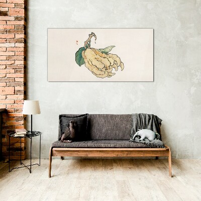 Lemon tree on white background Glass Wall Art