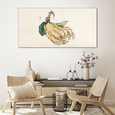 Lemon tree on white background Glass Wall Art
