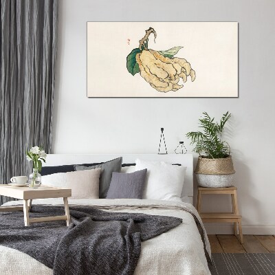 Lemon tree on white background Glass Wall Art