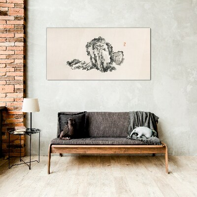 Landscape in black and white Glass Wall Art