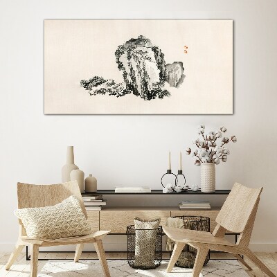 Landscape in black and white Glass Wall Art