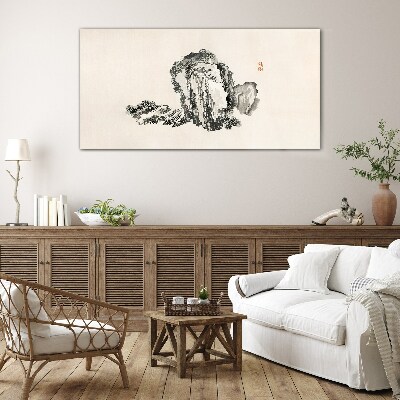 Landscape in black and white Glass Wall Art