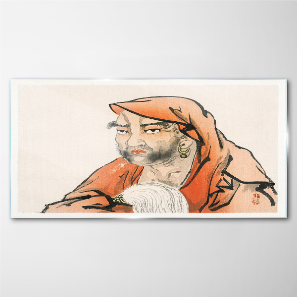 Portrait of a woman in traditional costume Glass Wall Art