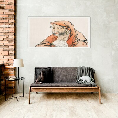 Portrait of a woman in traditional costume Glass Wall Art