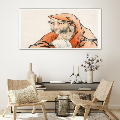 Portrait of a woman in traditional costume Glass Wall Art