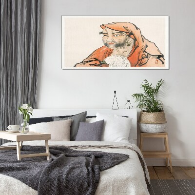 Portrait of a woman in traditional costume Glass Wall Art
