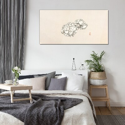 Flowers on a light background Glass Wall Art