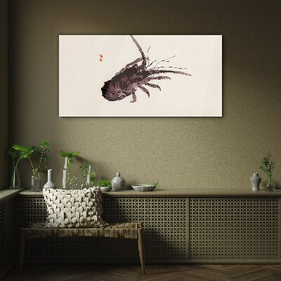 The elegance of shrimp Glass Wall Art