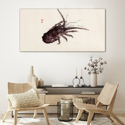 The elegance of shrimp Glass Wall Art